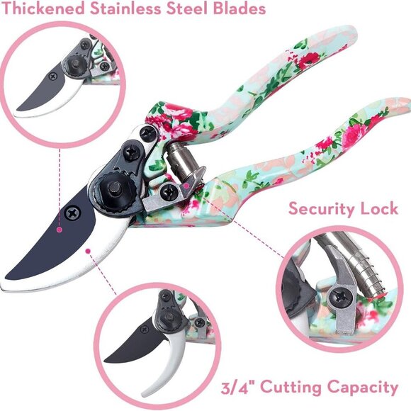 Gardening Tools, 8 Pcs Heavy Duty Floral Garden Tool Set Birthday Gifts for Wome - Picture 6 of 7